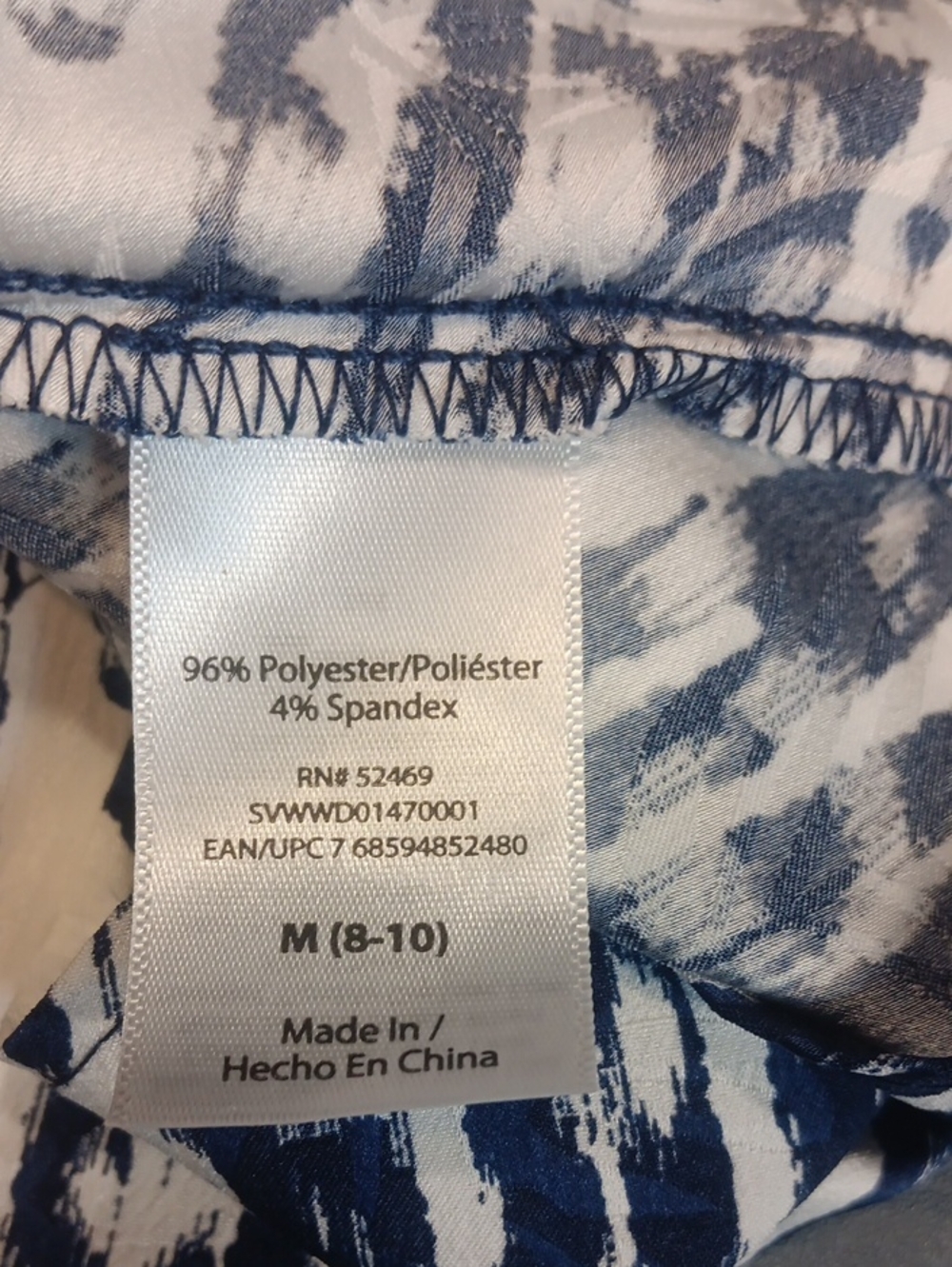 NWT. Sofia Blue & White Abstract V-Neck Midi Dress with Side Cutouts - Picture 9 of 14